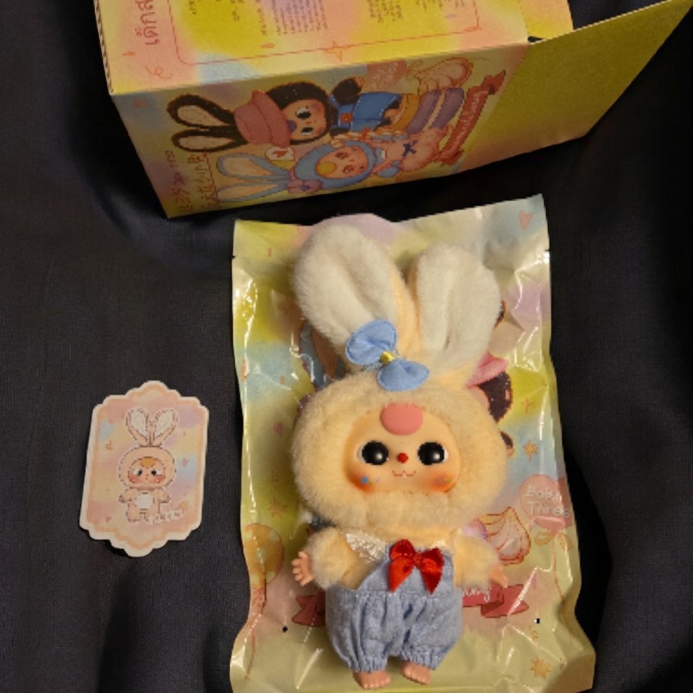 Baby Three Macaron Bunny Yellow Plushy Keychain- Confirmed